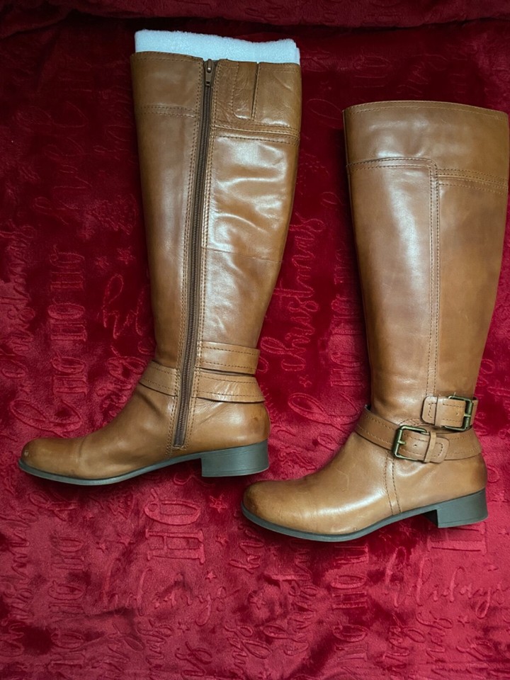 Nine West Vintage America Collection Vashiza Tall Leather Riding Boots Size 7 eBay