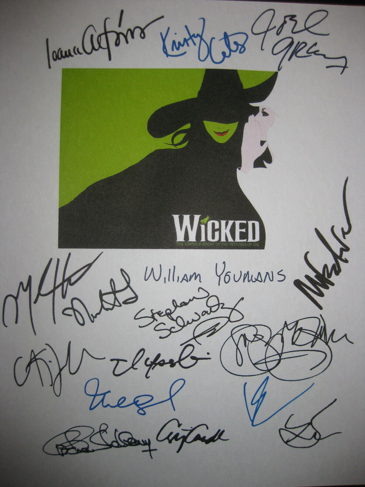 Wicked Broadway Opening Night Script Signed Autographed Idina 