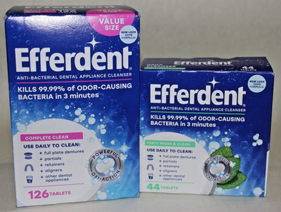 Efferdent Anti-Bacterial Dental Appliance Cleanser   Total 170 Tablets (126 & 44