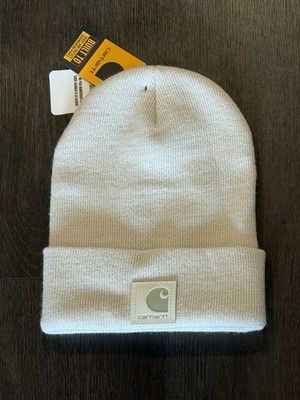Carhartt Beanie Tonal Patch Oat Milk Cream Off-White Knit Hat 101070 NWT