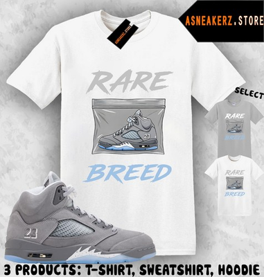 #ad Shirt To Match AJ 5 Wolf Grey 2026 Sneaker Matching Tee Rare Breed T Shirt $27.89