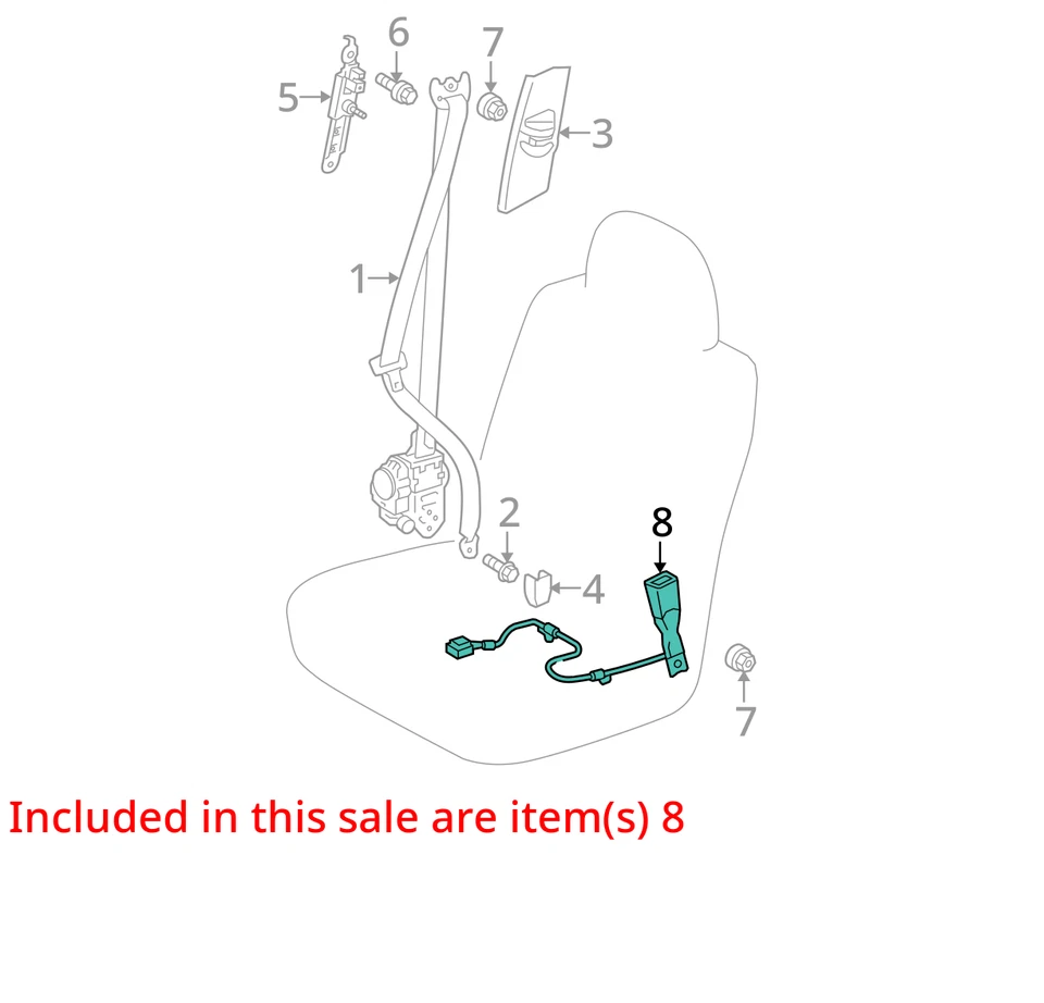 Seat Belt Front Bucket Driver Buckle Fits 10-11 PRIUS 10256136 - Image 4 of 4