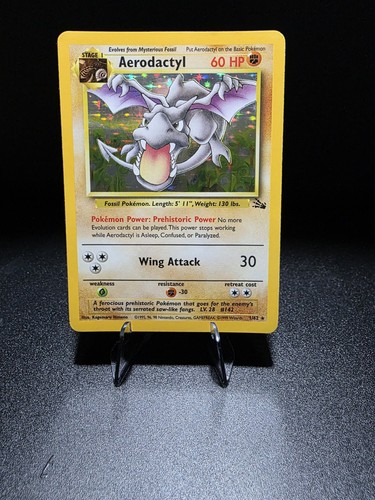 Pokémon TCG Aerodactyl Holo Rare Card 1/62 Fossil Unlimited