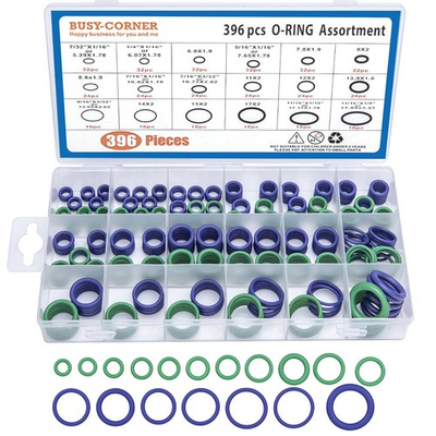 #ad Oring Kit 396 Pieces 18 Sizes SAE Inch Car Air Conditioning A C O Ring Seals ... $17.16