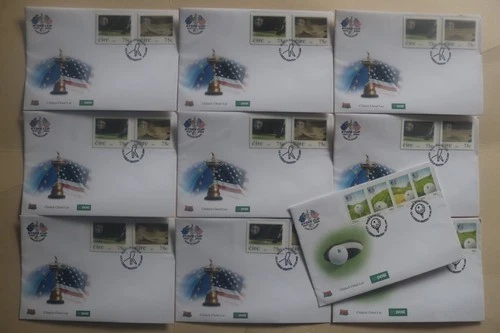 Golf Ryder Cup 2006 Ireland Post FDC x10 First Day Cover Eire Irish Hologram 3D