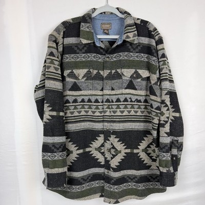 C.E. Schmidt Workwear XLT Wool Blend Aztec Western Shacket Jacket USA