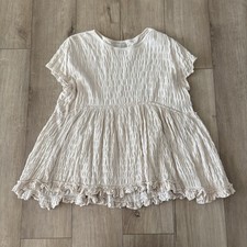 Urban Outfitters Babydoll Mini Dress Ivory Oversized Short Sleeves Size XS