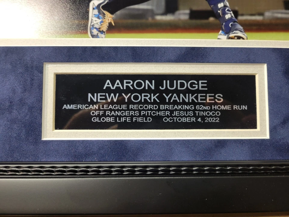 Aaron Judge AL Record 62 Home Run New York Yankees 8x10 Framed Baseball Photo - Image 4 of 4