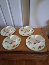  Crown Staffordshire Bone China English Garden Lunceon Plates And Cups