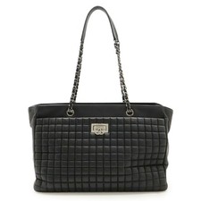 Chanel Chocobar Coco Mark Chain Tote Bag Women Black One Size