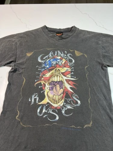 Guns N' Roses "Pinhead Skull" American Flag Tou 1990s vintage concert t-shirt, vintage, single stitch, B+ condition
