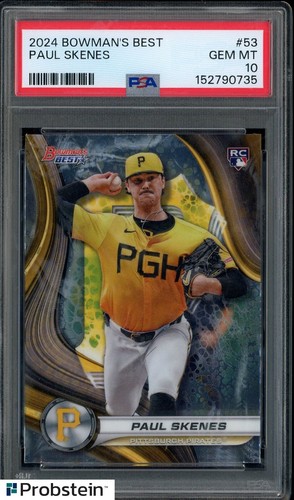 2024 Bowman's Best Paul Skenes PSA 10 Gem Mint Rookie RC #53