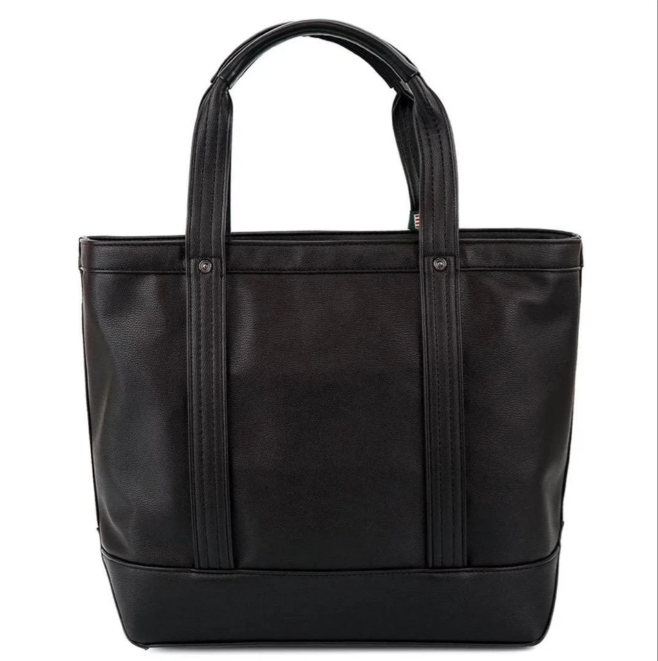 Beverly Hills Polo Club Tote Bag Black Leather A4 Size Big Storage Used - Image 3 of 4