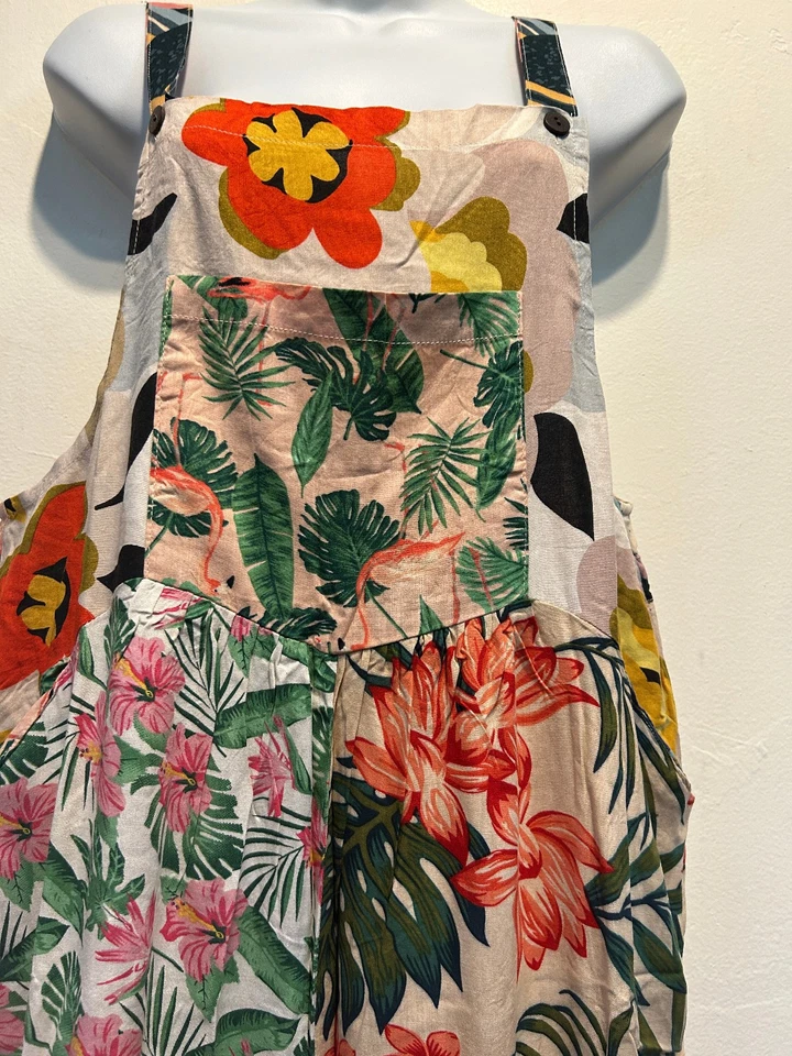 Nuevo con etiquetas HILOS SAGRADOS funky floral hippie rayón MONO MAMELUCO MONO JUMPER L Foto 3 de 4