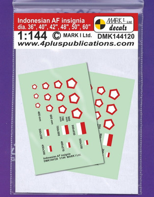 Mark I 1/144 Indonesian Air Force Roundels Insignia Waterslide Decals DMK144120