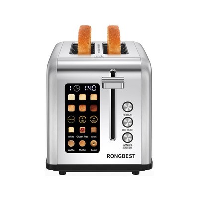 2 Slice Touch Screen Toaster with Wide Slots Stainless Steel Toasters for Fam...