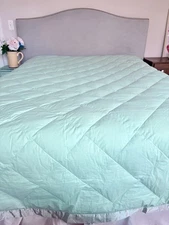 The  Company Store La Crosse QUEEN Down Filled Bed Blanket 92 X 98 Sea Foam Blue