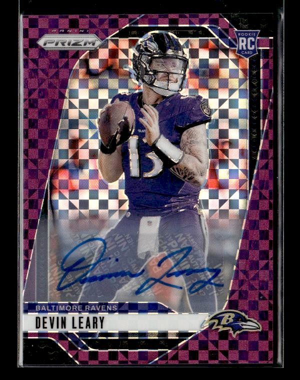 2024 Panini Prizm #327 Devin Leary Rookie Auto Purple Power /49 Ravens
