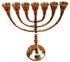 Menorah chandelier 7 branches en laiton poli