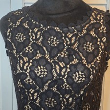 City Studio "Replen Lace" Black Sleeveless Lace Mini with Liner & Back Zip Sz 7