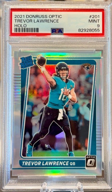 2021 Donruss Optic Rated Rookie Trevor Lawrence #201 Holo Prizm RC PSA 9 Jaguars