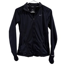 Nike Running Element Dri-FIT Full Zip Jacket Black Women Small Reflective