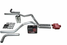 Dodge Ram 1500 94-03 2.5" Dual Exhaust Kit Cherry Bomb Extreme Clamp Tips Side
