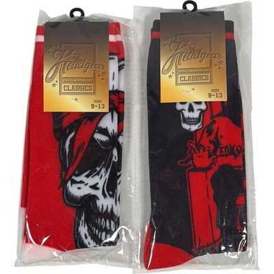 Headgear Classics x2 Paar Socken Death Row 2Pac Shakur Unisex 9-13 rot schwarz
