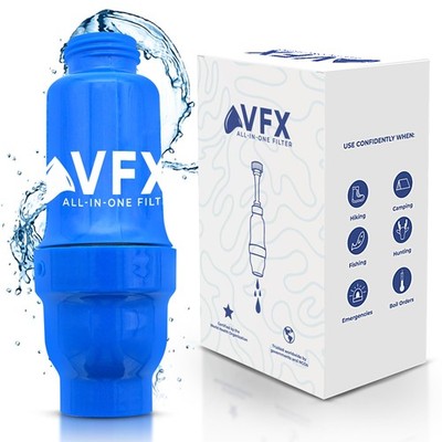VFX All-in-Portable Water Filter   Survival Water Purifier for Camping, Hikin...