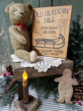 PRIMITIVE VICTORIAN VINTAGE FARM STYLE CHRISTMAS WINTER OLD SLED HILL  SIGN