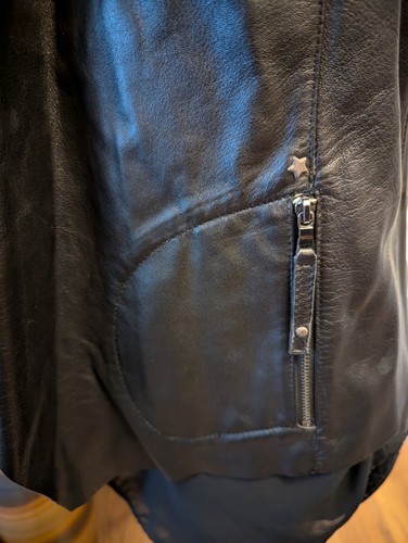 Urbancode Genuine Leather Jacket 8 Women's Waterfall Black NWT see description - Picture 3 of 17