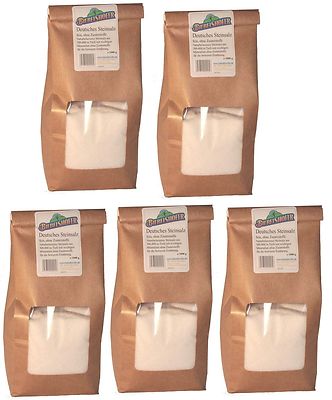 Deutsches Steinsalz, ohne Zusatzsstoffe, fein, 5 x 1 kg = 5 kg Ursalz