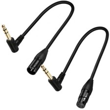 3 Pin to 90    6.35mm 1/4" TRS Male Converter Adapter Cable for Mic