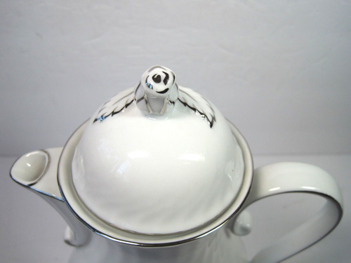VTG Kaiser Nicole Teapot Swirl Lid W/Rose Silver Trim Coffee/ Tea Pot 10" H - Picture 6 of 10
