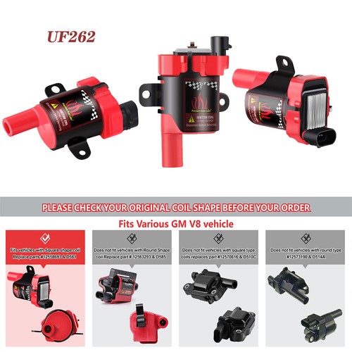 8PCS Round Ignition Coil Pack UF262 with Spark Plug and Wire For Chevy GMC 4.8L - Bild 4 von 24