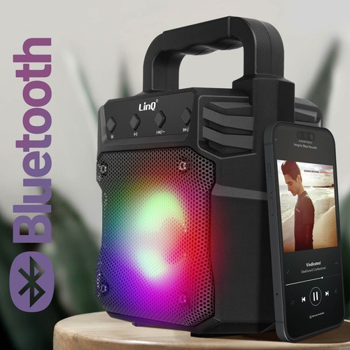 Altavoz inalámbrico LinQ Negro, diseño compacto y portátil - Zdjęcie 3 z 6