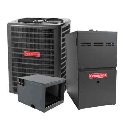 GOODMAN 2.5 TON 15.2 SEER2 AC & 80% AFUE 80K BTU GAS FURNACE SYSTEM - HORIZONTAL
