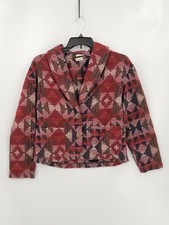 Ivy Womens Small Multicolor Long Sleeve Button Short Blended Open Knit Jacket
