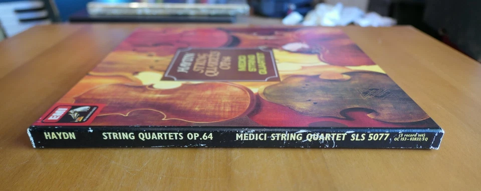 SLS 5077 Haydn String Quartets Op. 64 Medici String Quartet NM 3LP Quad EMI - Image 2 of 4