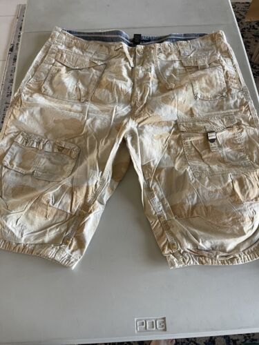 Sean John Mens Size 42 Cargo Shorts Paratrooper Streetwear white/Tan Vintage Y2K