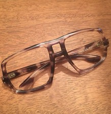 VTG Oscar De La Renta France Plastic Black Gray Eyewear Glasses Aviator Frames