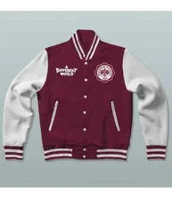 Letterman Hillman College A Different World Maroon and White Varsity jacket