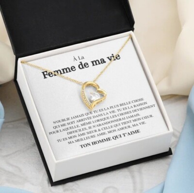 À la Femme De Ma Vie Ton Homme Qui T'Aime Pendant (Model 29) (Gold Color)