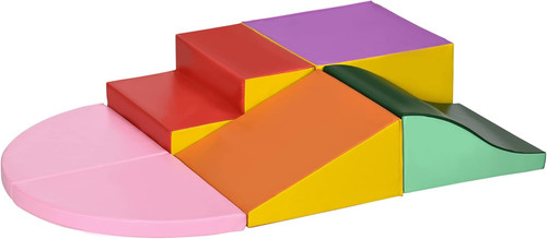 Qaba 6-Pieces Foam Climbing Blocks for Toddlers 1-3 Years, Soft Play Structures 