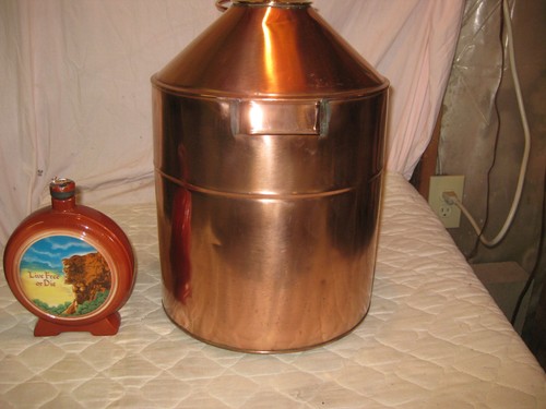 Antique 5 Gal Copper Moonshine Still w/Coil +Live Free or Die JUG- MAN CAVE MUST - Picture 7 of 12