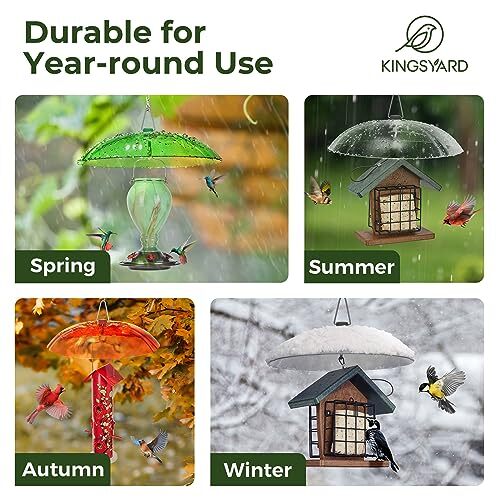 Plastic Weather Protective Dome Cover for Hanging Bird Feeders, Weather