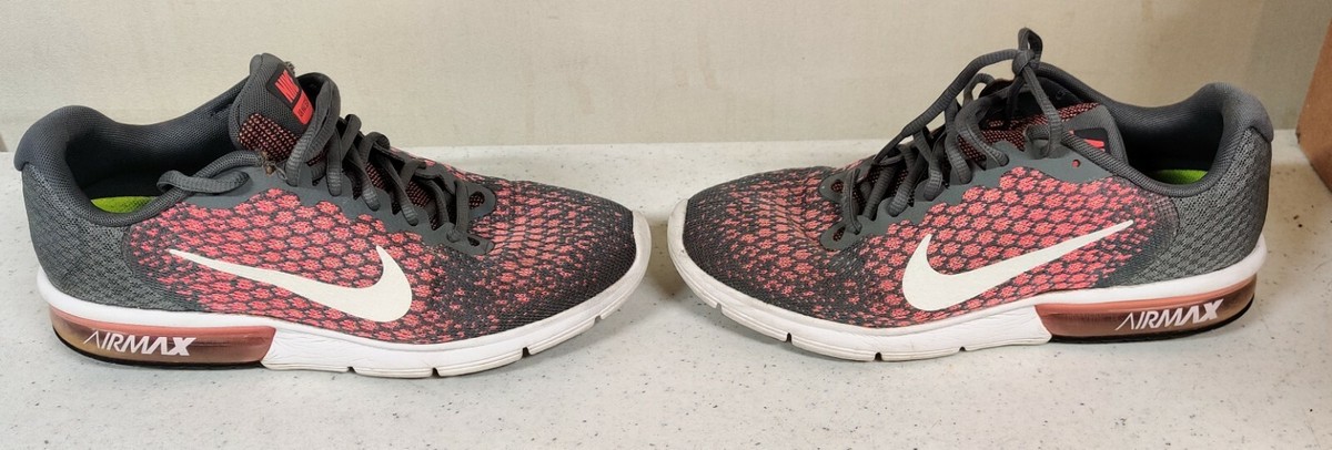 Size 10 Nike Air Max Sequent Grey Hot Punch