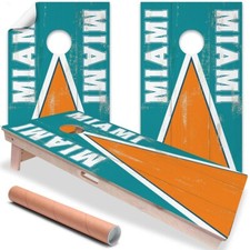Miami Football Tailgating Cornhole Board Wraps and Decals Vinyl Sticker