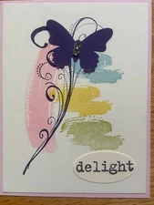 Watercolor thank you birthday delight card kit of 6 made w/ Stampin' Up!