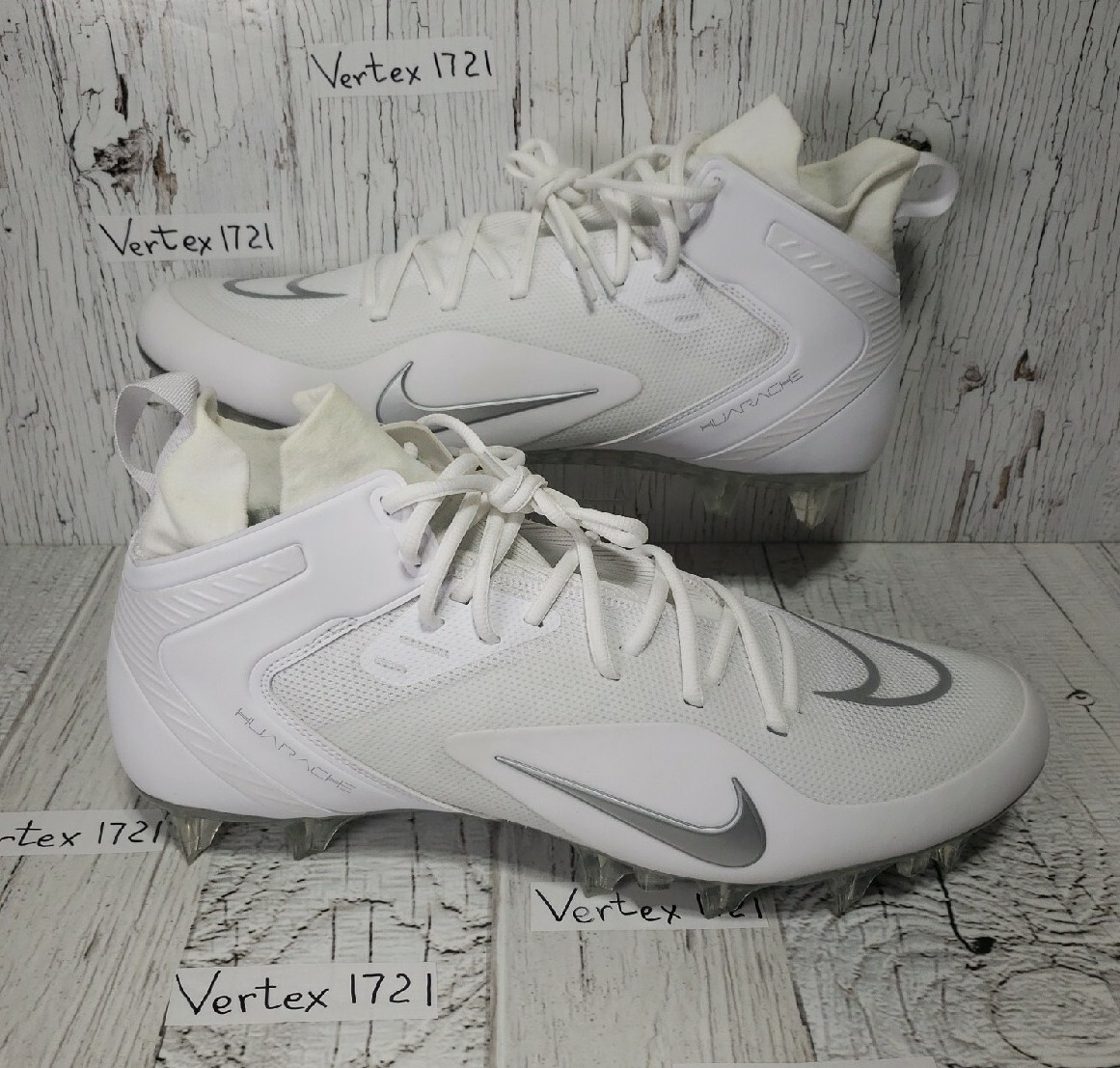Nike Alpha Huarache 8 Elite \'White Metallic Silver\' CW4440-100 size 15 Nike Alpha Huarache 8 Elite LAX White Metallic Silver for  main image 4